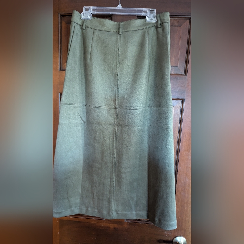 Faux Suede Midi Skirt
